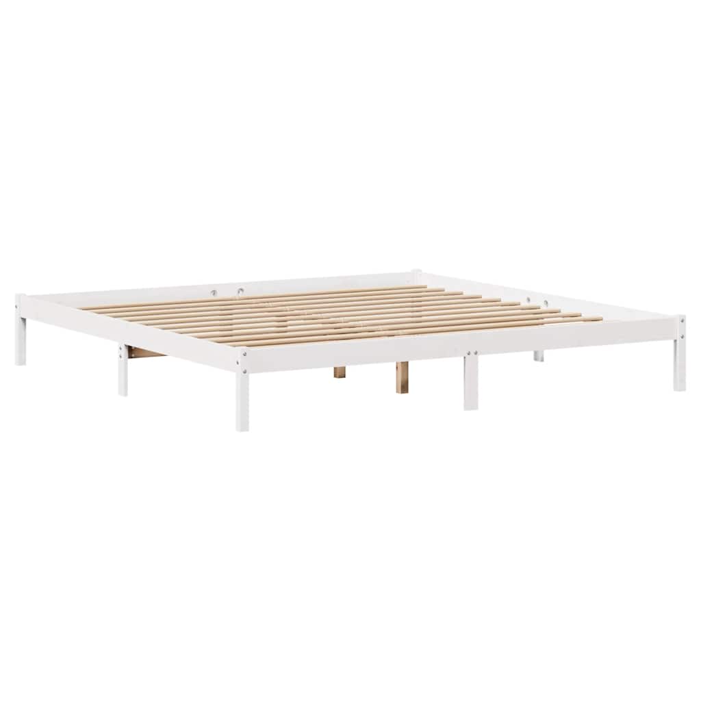 Giroletto senza Materasso Bianco 200x200 cm Legno Massello Pino | homemem39