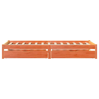 Letto senza Materasso Marrone Cera 75x190 cm in Legno di Pino | homemem39