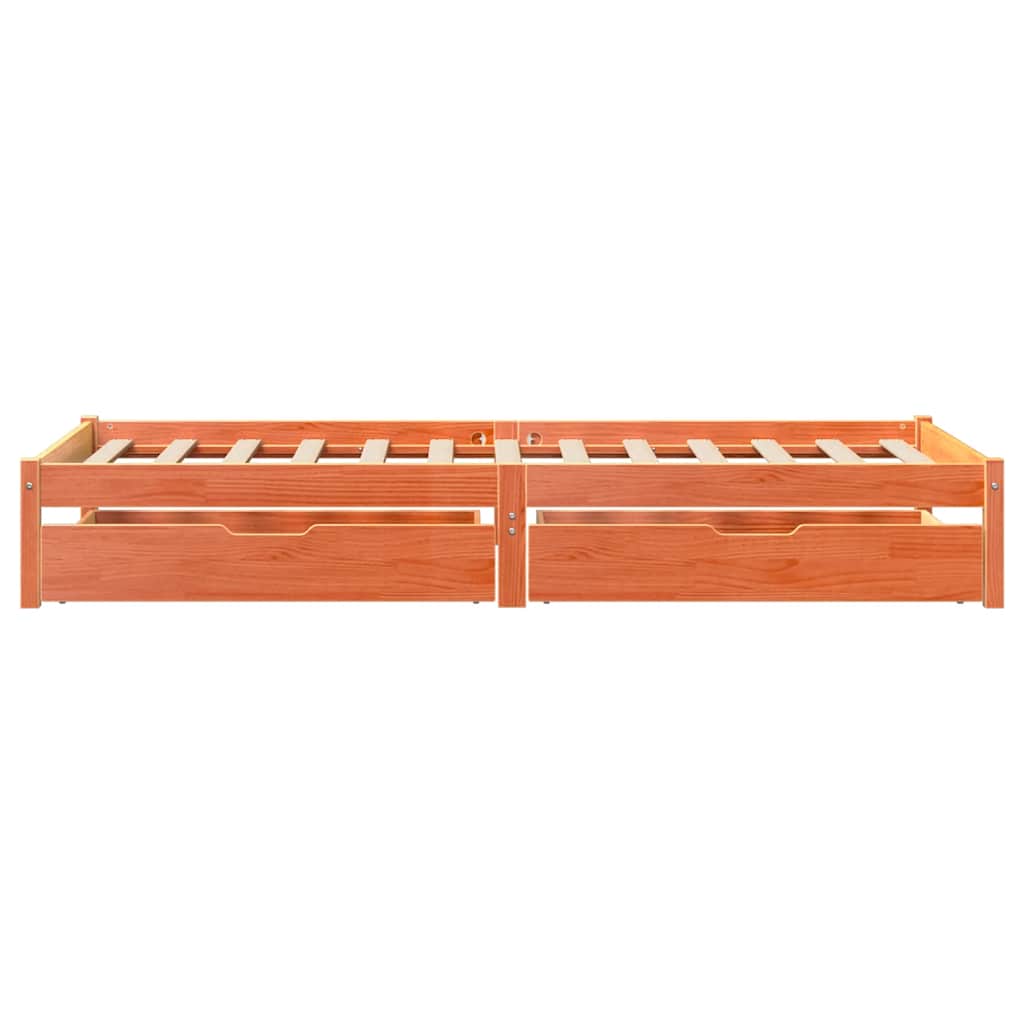 Letto senza Materasso Marrone Cera 90x190 cm in Legno di Pino | homemem39
