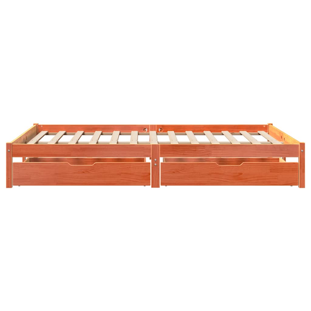 Letto senza Materasso Marrone Cera 140x190 cm in Legno di Pino | homemem39