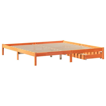 Letto senza Materasso Marrone Cera 180x200 cm in Legno di Pino