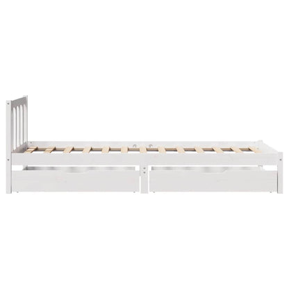 Letto senza Materasso Bianco 90x190 cm in Legno Massello Pino - homemem39