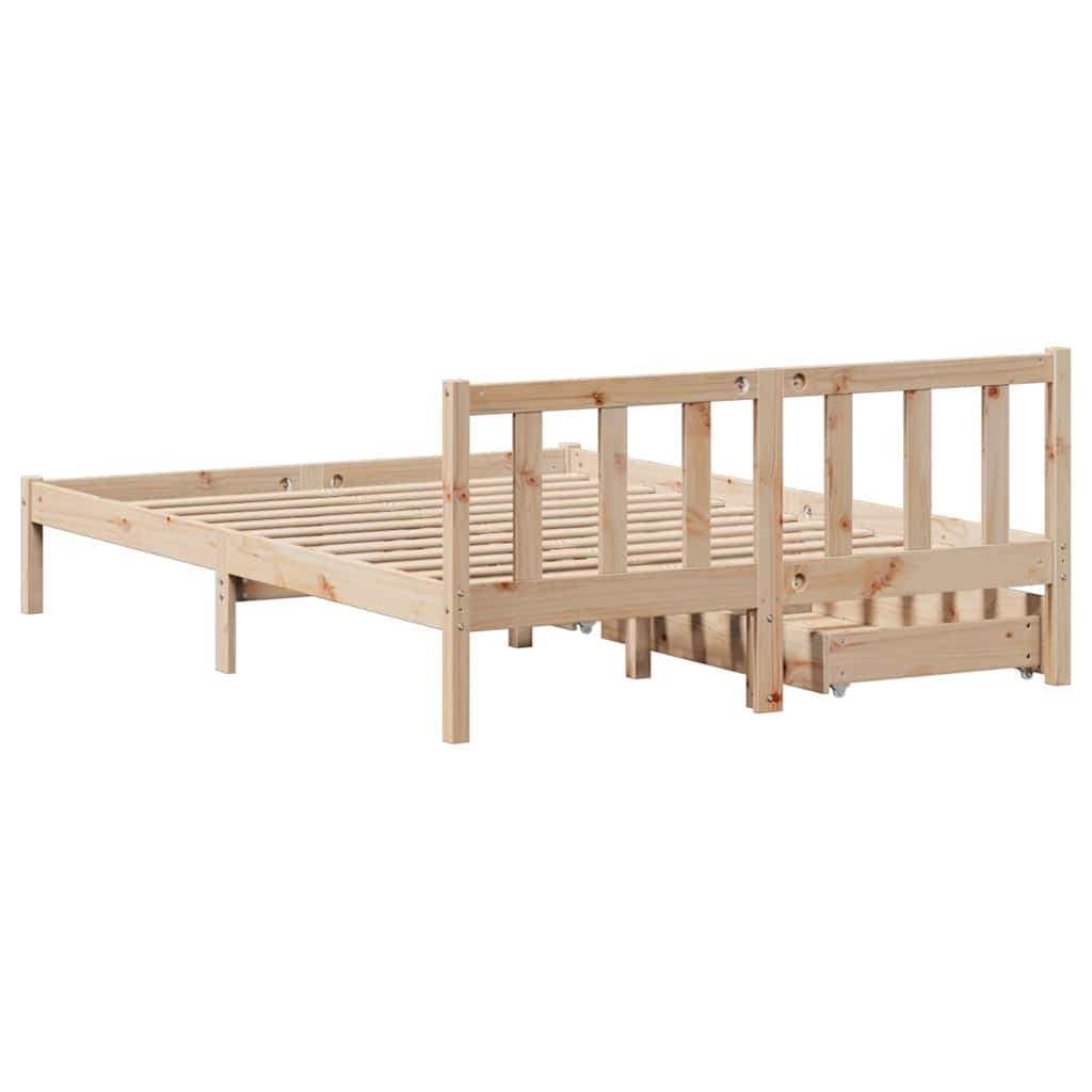 Letto senza Materasso 150x200 cm in Legno Massello di Pino