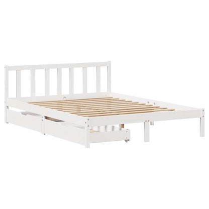 Letto senza Materasso Bianco 160x200 cm Legno Massello di Pino - homemem39