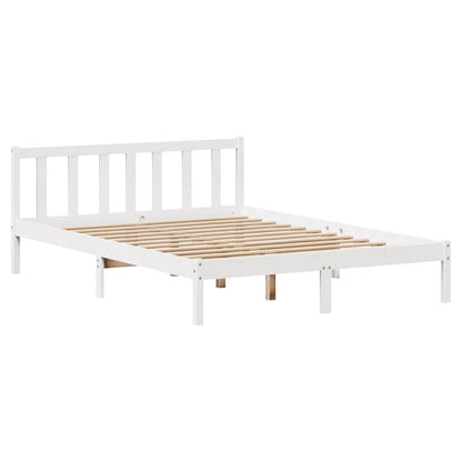 Letto senza Materasso Bianco 160x200 cm Legno Massello di Pino - homemem39