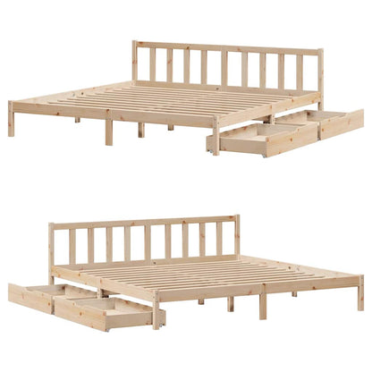 Letto senza Materasso 180x200 cm in Legno Massello di Pino