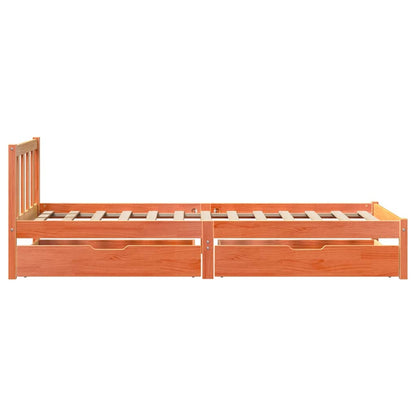 Letto senza Materasso Marrone Cera 90x200 cm Legno di Pino