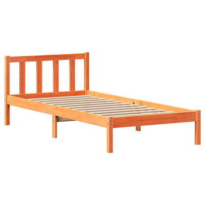 Letto senza Materasso Marrone Cera 90x200 cm Legno di Pino
