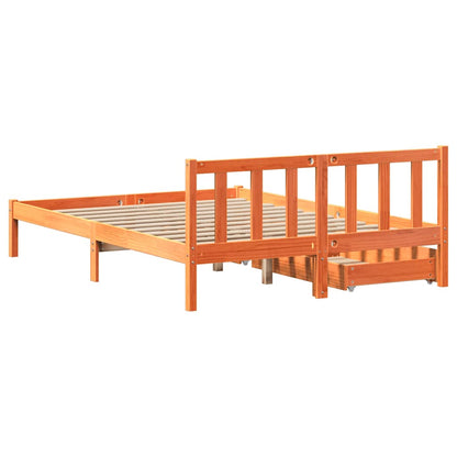 Letto senza Materasso Marrone Cera 120x200 cm in Legno di Pino