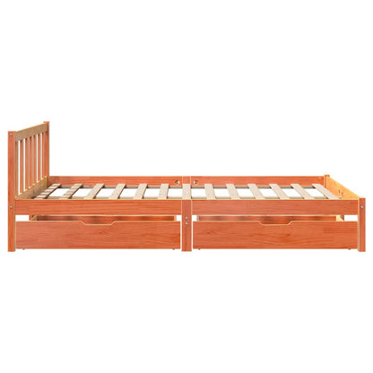 Letto senza Materasso Marrone Cera 150x200 cm in Legno di Pino