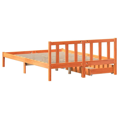 Letto senza Materasso Marrone Cera 160x200 cm in Legno di Pino