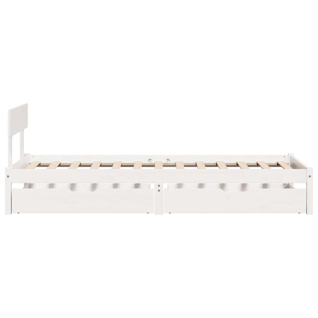 Letto senza Materasso Bianco 75x190 in Legno Massello di Pino | homemem39