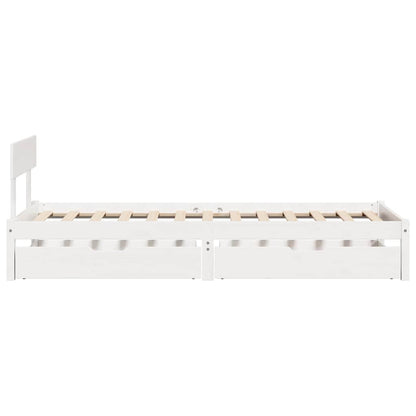 Letto senza Materasso Bianco 75x190 in Legno Massello di Pino | homemem39