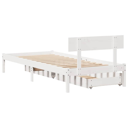 Letto senza Materasso Bianco 90x190 cm in Legno Massello Pino | homemem39