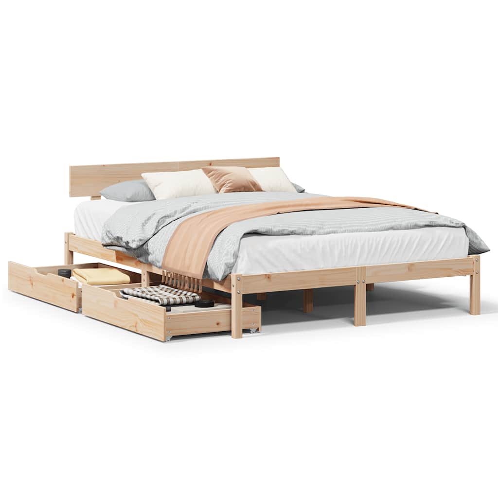 Letto senza Materasso 120x190 cm in Legno Massello di Pino