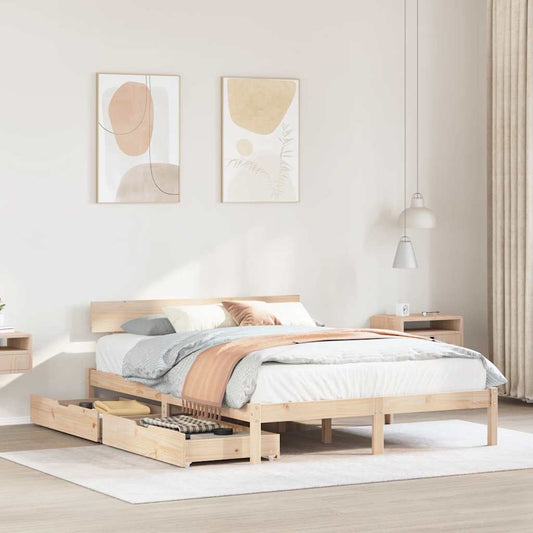 Letto senza Materasso 120x190 cm in Legno Massello di Pino | homemem39