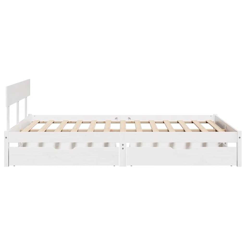 Letto senza Materasso Bianco 120x190 cm Legno Massello di Pino | homemem39