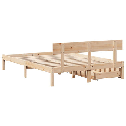 Letto senza Materasso 140x190 cm in Legno Massello di Pino