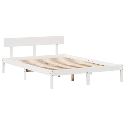 Letto senza Materasso Bianco 140x190 cm Legno Massello di Pino