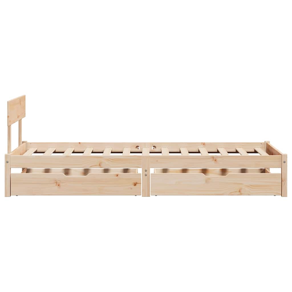 Letto senza Materasso 90x200 cm in Legno Massello di Pino