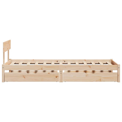Letto senza Materasso 90x200 cm in Legno Massello di Pino