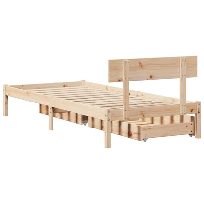 Letto senza Materasso 90x200 cm in Legno Massello di Pino