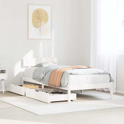 Letto senza Materasso Bianco 90x200 cm Legno Massello di Pino | homemem39