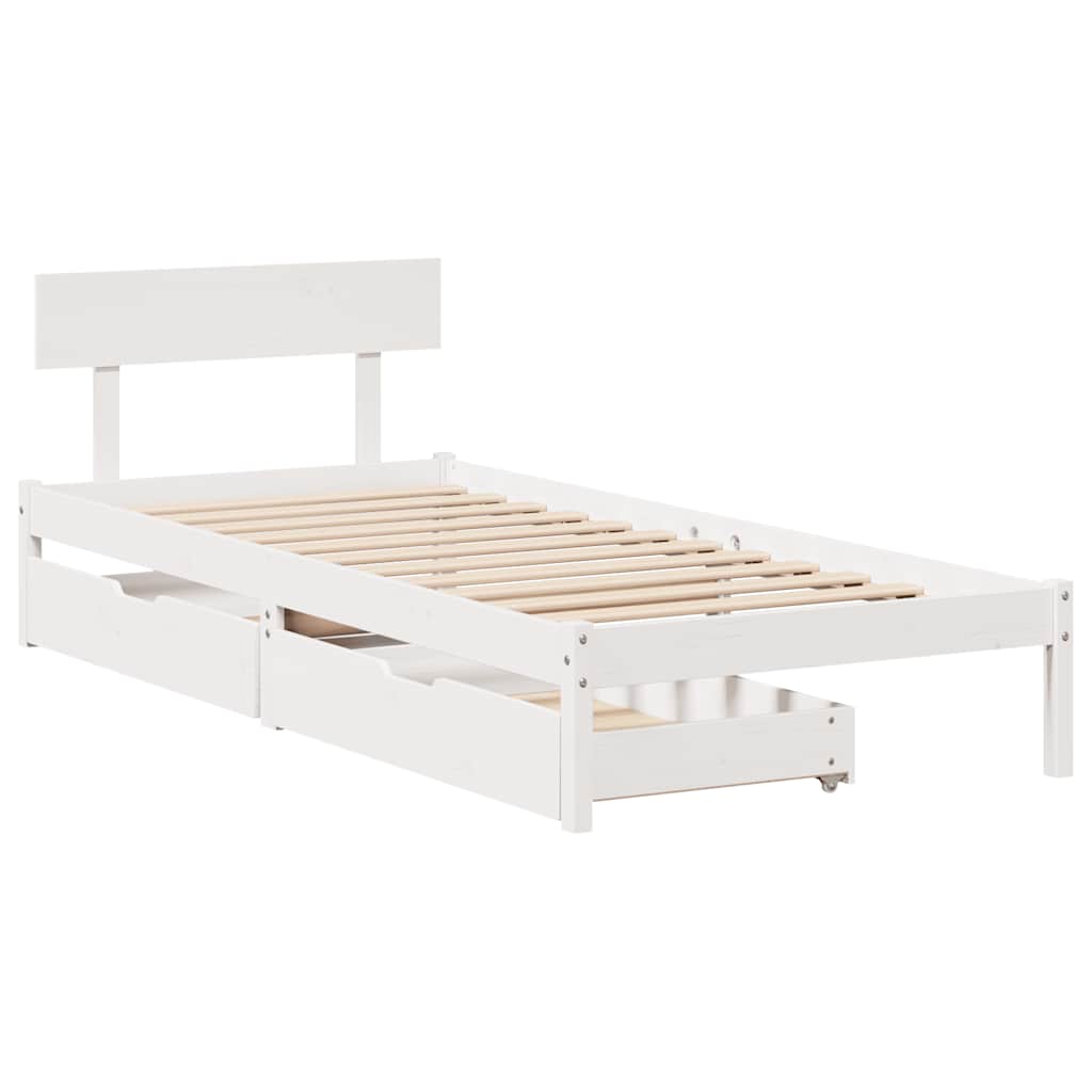 Giroletto senza Materasso Bianco 100x200 cm Legno Massello Pino | homemem39