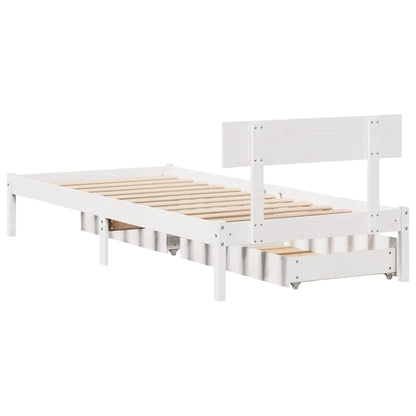Giroletto senza Materasso Bianco 100x200 cm Legno Massello Pino | homemem39