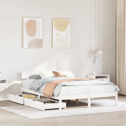 Letto senza Materasso Bianco 120x200 cm Legno Massello di Pino | homemem39