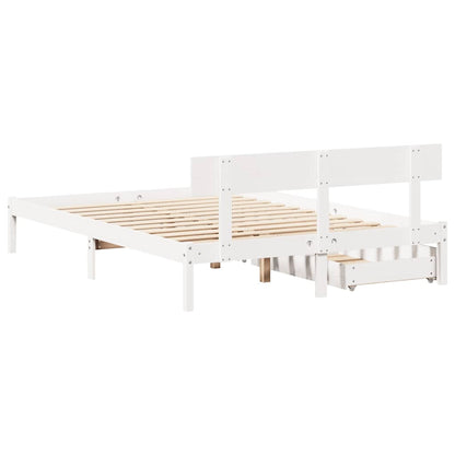 Letto senza Materasso Bianco 140x200 cm Legno Massello di Pino | homemem39