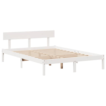 Letto senza Materasso Bianco 140x200 cm Legno Massello di Pino | homemem39