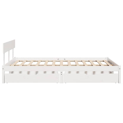 Letto senza Materasso Bianco 150x200 cm Legno Massello di Pino | homemem39