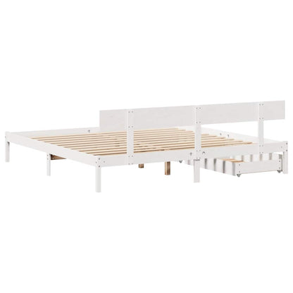 Letto senza Materasso Bianco 180x200 cm Legno Massello di Pino - homemem39