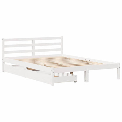 Letto senza Materasso Bianco 120x190 cm Legno Massello di Pino - homemem39