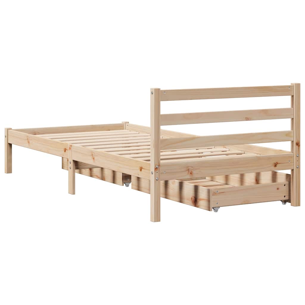 Letto senza Materasso 90x200 cm in Legno Massello di Pino