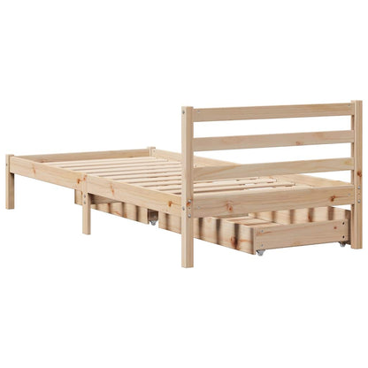 Letto senza Materasso 90x200 cm in Legno Massello di Pino
