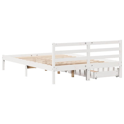 Letto senza Materasso Bianco 120x200 cm Legno Massello di Pino