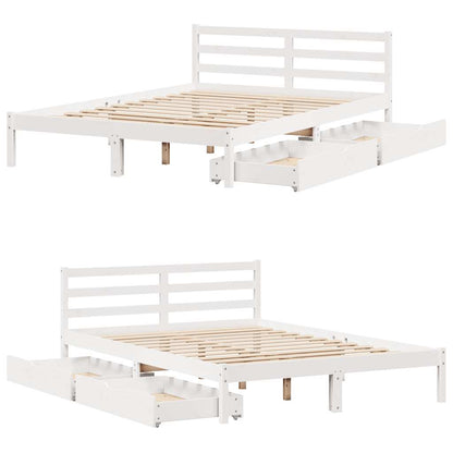 Letto senza Materasso Bianco 120x200 cm Legno Massello di Pino