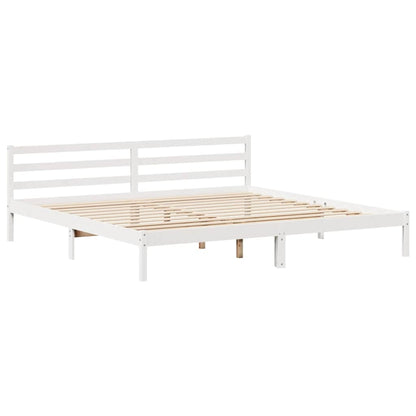 Letto senza Materasso Bianco 180x200 cm Legno Massello di Pino