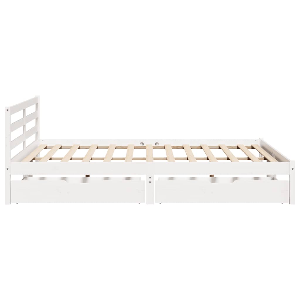 Giroletto senza Materasso Bianco 200x200 cm Legno Massello Pino | homemem39