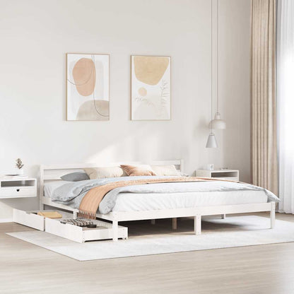 Giroletto senza Materasso Bianco 200x200 cm Legno Massello Pino | homemem39