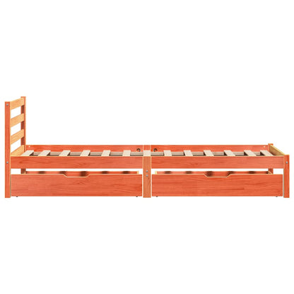Letto senza Materasso Marrone Cera 90x190 cm in Legno di Pino | homemem39