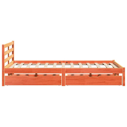 Letto senza Materasso Marrone Cera 150x200 cm in Legno di Pino