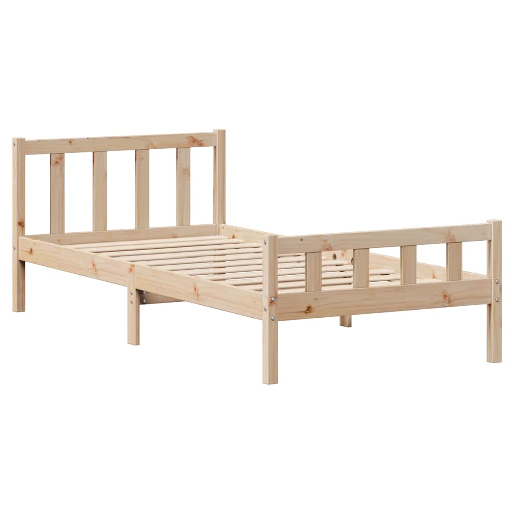 Letto senza Materasso 90x190 cm in Legno Massello di Pino