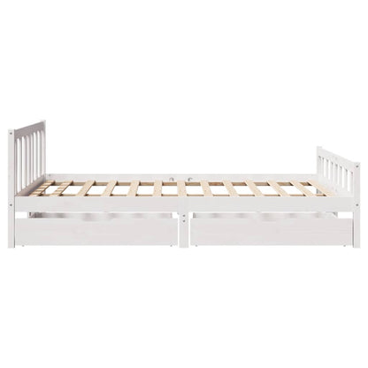 Letto senza Materasso Bianco 150x200 cm Legno Massello di Pino | homemem39