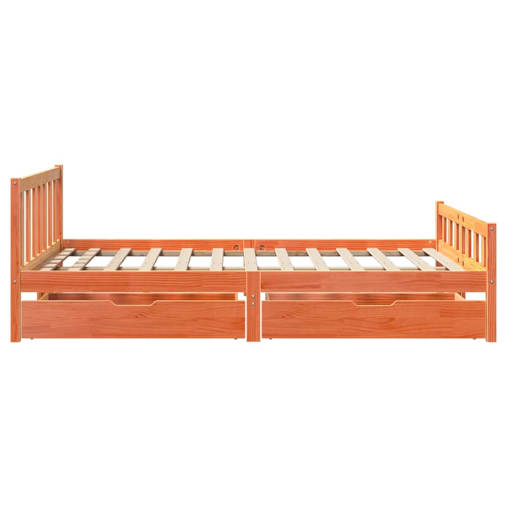 Letto senza Materasso Marrone Cera 160x200 cm in Legno di Pino