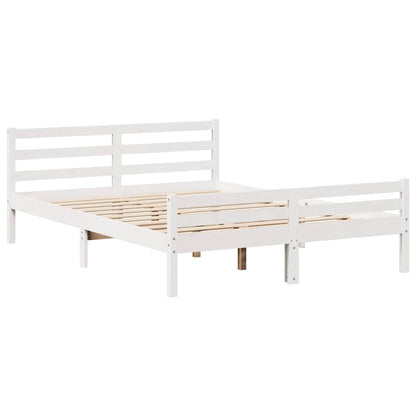 Letto senza Materasso Bianco 135x190 cm Legno Massello di Pino | homemem39
