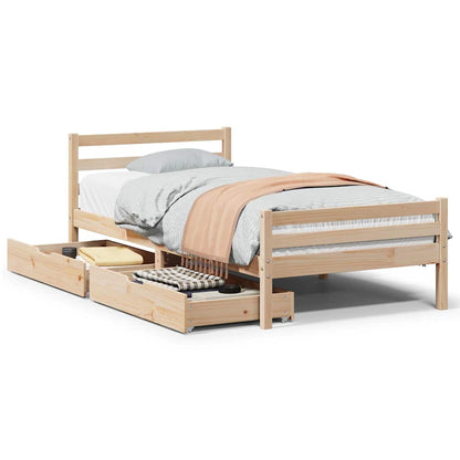 Letto senza Materasso 90x200 cm in Legno Massello di Pino