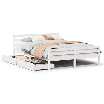 Letto senza Materasso Bianco 140x200 cm Legno Massello di Pino | homemem39